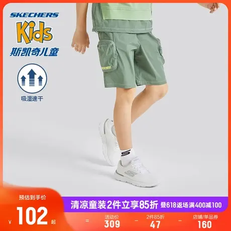 Skechers斯凯奇童装男童梭织短裤儿童夏季户外运动裤时尚休闲裤子商品大图