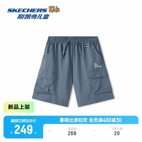 skechers斯凯奇青少年燃动街头系列男童中大童舒适百搭工装短裤商品大图