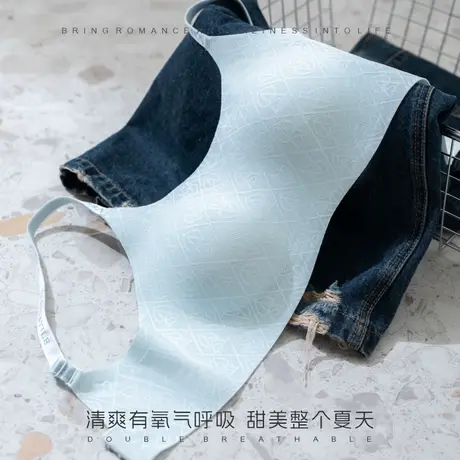 都市丽人聚拢蕾丝内衣女夏季薄款小胸无痕软支撑冰丝凉感文胸罩商品大图
