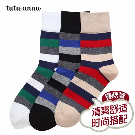 tutuanna短袜男春夏棉质条纹休闲运动透气短筒男士袜图片