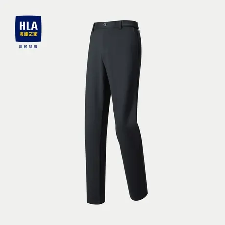 HLA/海澜之家四面弹休闲裤2023秋季新款针织印花商务直筒裤子男商品大图