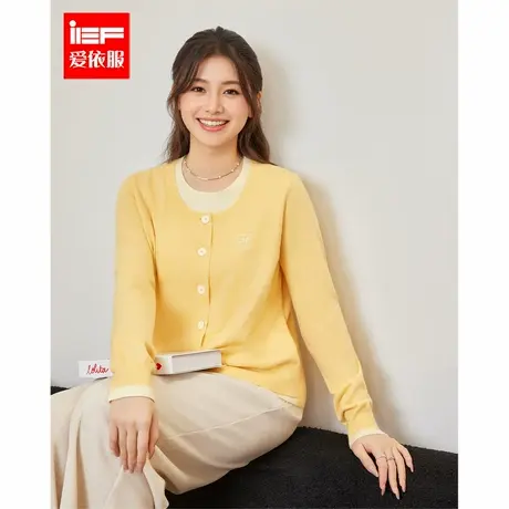 IEF/爱依服【微胖】大码女装2025秋季新款韩版通勤百搭毛织上衣商品大图