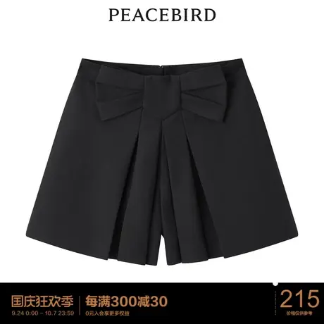 太平鸟气质流行春秋时尚潮流蝴蝶结短裤图片
