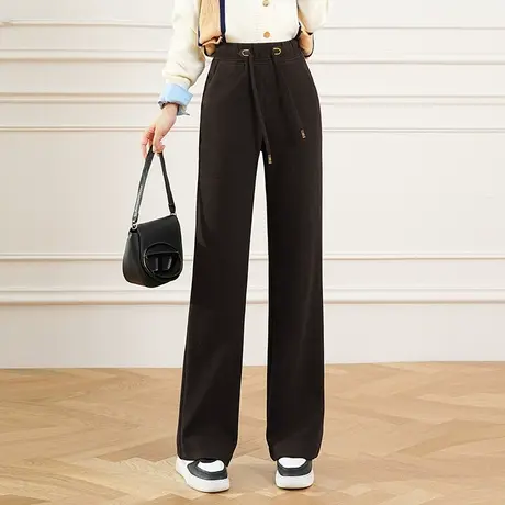 松紧腰阔腿裤时尚气质长裤女秋冬季2023新款高腰韩版显瘦休闲裤子商品大图