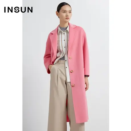 INSUN恩裳线上专选冬季羊毛贴袋美拉德毛呢大衣商品大图