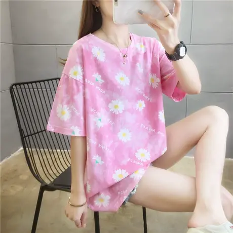 2023春夏新款欧货大版打底衫宽松百搭中长款白色T恤短袖上衣女装图片