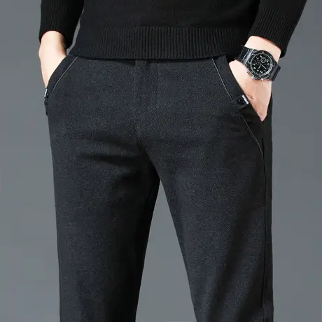 秋冬季裤子男韩版潮流棉麻针织裤男装2023新款百搭男士休闲裤秋季商品大图