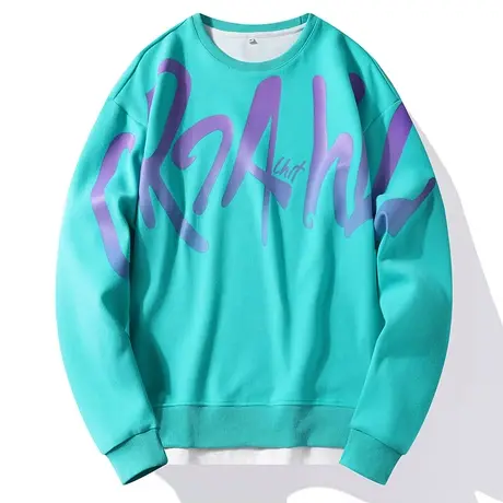 春季2022新款男士卫衣潮流宽松男装长袖涂鸦T恤男百搭印花打底衫商品大图