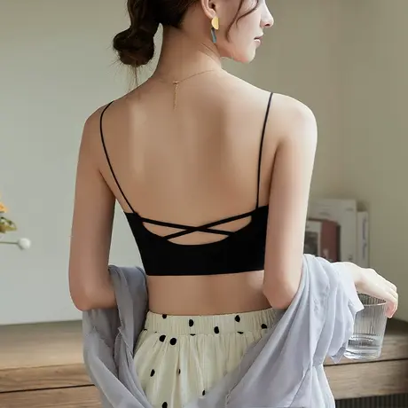 美背内衣女文胸一体式背心夏季薄款冰丝无痕吊带抹胸2023网红爆款商品大图