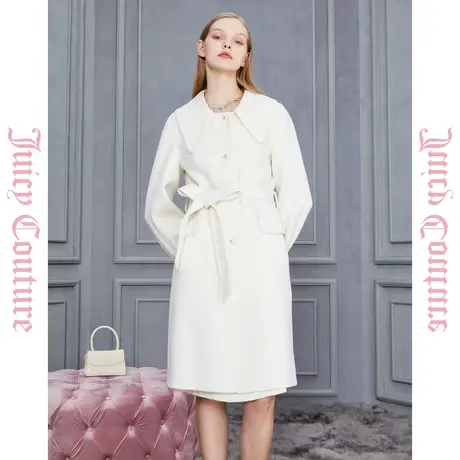 Juicy Couture橘滋女装新款皎洁明月珠链装饰女式大衣图片