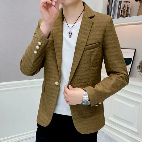 男士西服单件秋季痞帅高级设计感潮牌外套上衣青年韩版休闲小西装商品大图