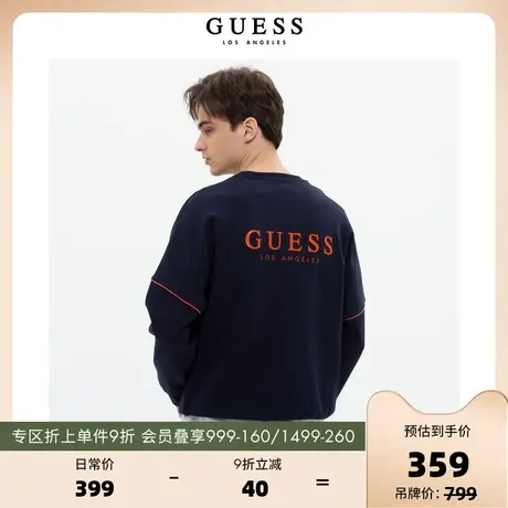 GUESS2023新款情侣款长袖圆领oversize经典LOGO卫衣-X2BQ46R2Q41图片