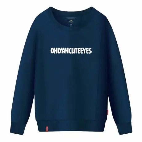 Ohlyah品牌2022新款圆领卫衣女加绒加厚保暖英文字母宽松休闲外套商品大图