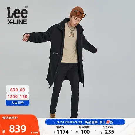 LeeXLINE23秋冬新品舒适黑色长款户外机能连帽外套LMT007081204图片