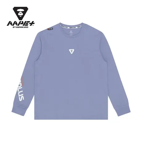 AAPE+运动男装秋冬猿颜图案印花纯色系圆领休闲长袖T恤0851XXH商品大图