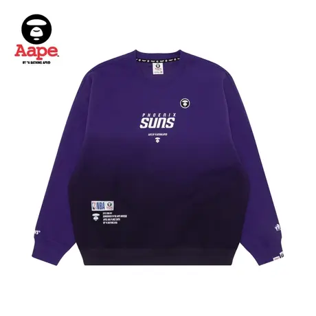 Aape联名NBA男装秋冬篮球球队渐变潮流印花圆领卫衣9624XXJ图片