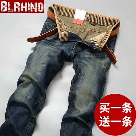 常规款牛仔裤男宽松直筒大码潮牌男士复古男装长裤子青少年休闲裤图片
