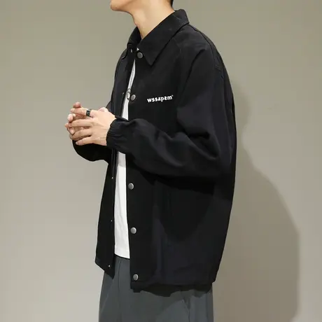 薄款外套男春秋韩版潮流宽松夹克ins潮牌百搭休闲上衣秋季男褂子商品大图