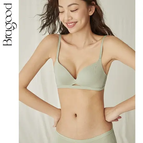 内衣女无钢圈小胸聚拢性感上托防下垂收副乳无痕日系薄款文胸套装商品大图