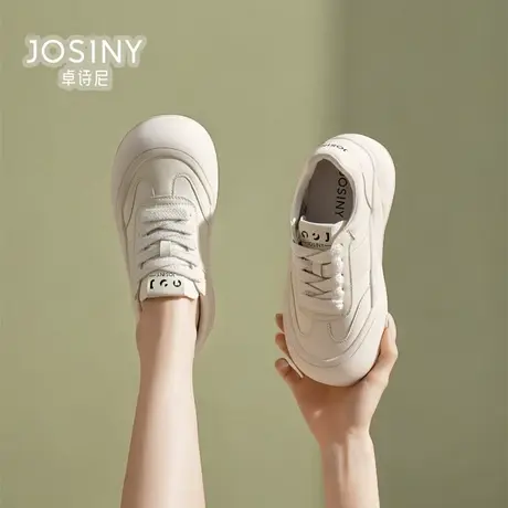 卓诗尼休闲板鞋女款2024春季新款小白鞋女厚底商场同款402A24371商品大图