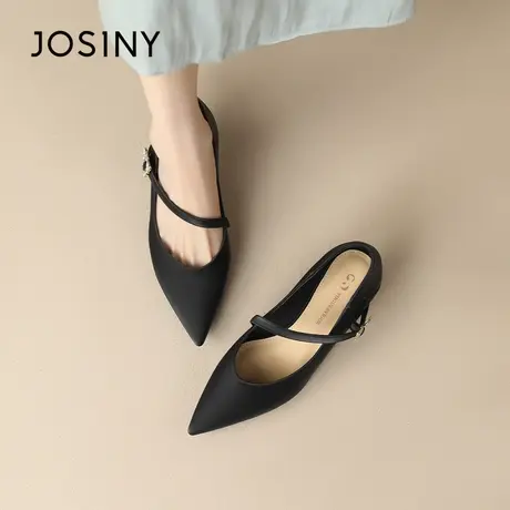 Josiny/卓诗尼小高跟2023秋季新款时尚百搭职场气质配裙子工作鞋商品大图