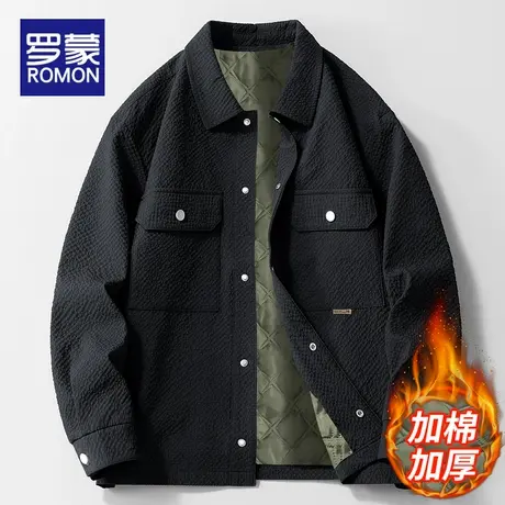 罗蒙加棉夹克外套男秋冬季2025新款潮牌加厚保暖棉服男士休闲上衣商品大图
