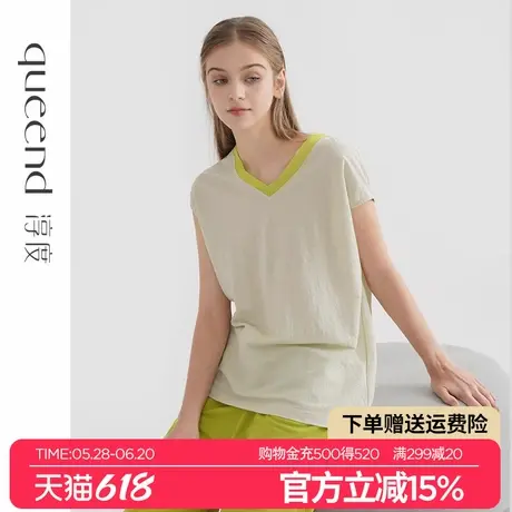 淳度多巴胺睡衣女夏款2025新款短袖长裤大码可外穿家居服套装薄款商品大图