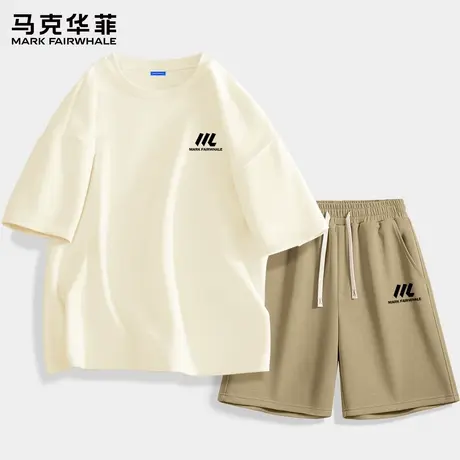 马克华菲套装男2025新款纯棉青少年男生酷帅穿搭一整套短袖短裤X商品大图
