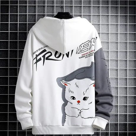 开衫卫衣男春秋款加绒初高中生冬季外套休闲宽松青少年运动上衣服商品大图