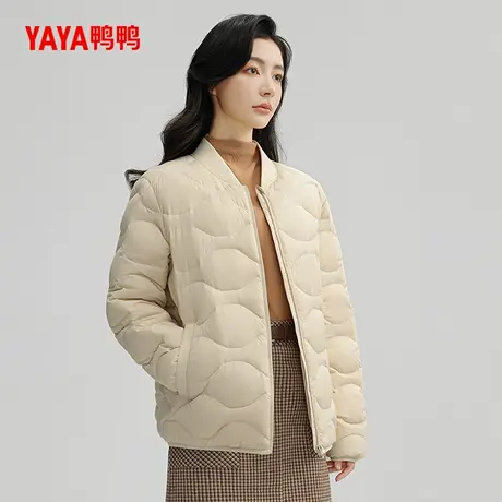 鸭鸭轻薄羽绒服女2024冬季新品短款小个子百搭休闲保暖鸭绒外套J商品大图