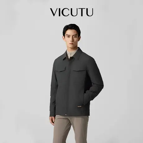 VICUTU威可多男士羽绒服24新款温暖舒适时尚翻领商务百搭鹅绒服商品大图