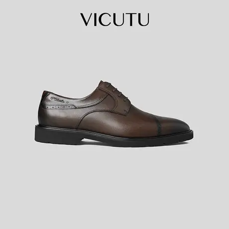 VICUTU威可多男士皮鞋秋季舒适牛皮革商务通勤正装百搭男鞋商品大图