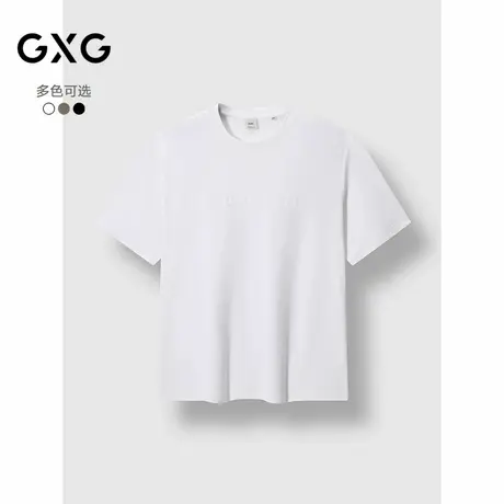 GXG男装 商场同款多色简约短袖T恤男通勤打底衫 25年春G25X445005商品大图