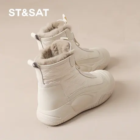 星期六大头雪地靴女冬2024冬季新款女款加绒加厚保暖靴子短靴棉鞋图片