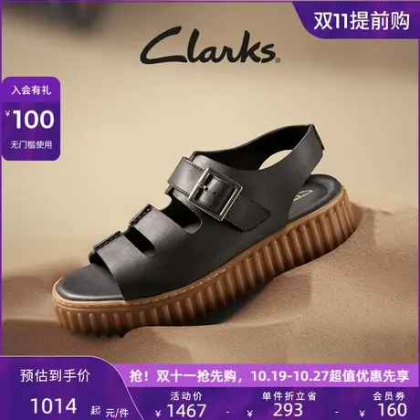 Clarks其乐街头系列饼干鞋女鞋凉鞋女2023新款厚底罗马沙滩凉鞋女图片