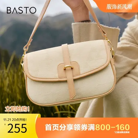 百思图奥莱2023冬季新款商场同款休闲马鞍包单肩斜挎包X3193DX3图片
