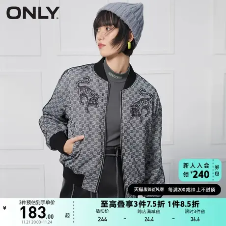 ONLY奥莱夏季显瘦卡通图案短款棉服外套女商品大图