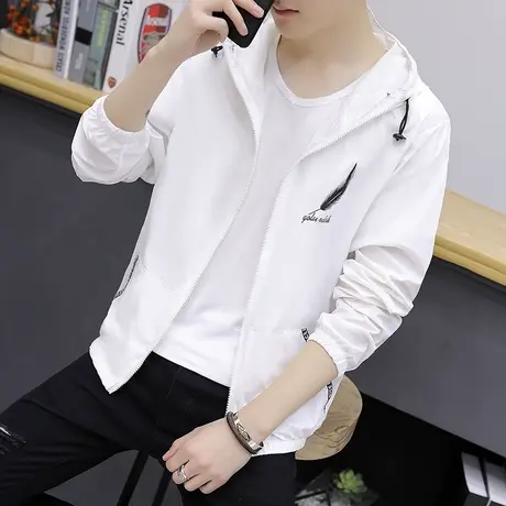 防晒衣男韩版帅气夏季运动休闲透气夹克外套潮薄款修身男士防晒服商品大图