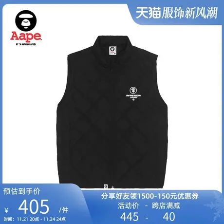 Aape旗舰店男装秋冬字母印花猿颜小标保暖厚背心羽绒马甲7471XXH图片