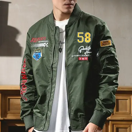 夹克潮男百搭棒球服2022冬季新款潮牌ins时尚夹克宽松长袖外套男图片