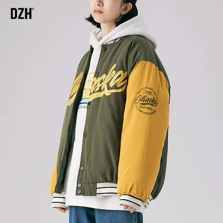 男生美式复古棒球服外套男冬季加厚2023新款情侣街头刺绣vibe棉服商品大图