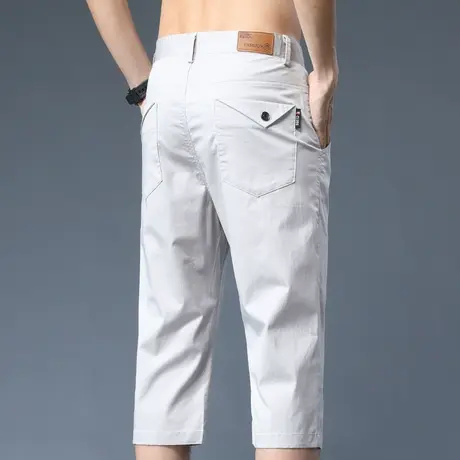 男款纯棉七分中裤夏季薄款宽松直筒八分休闲裤子西裤西装裤7分裤商品大图