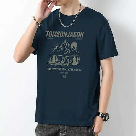 260g重磅纯棉t恤男短袖夏季半袖圆领美式宽松上衣服潮牌全棉体恤商品大图