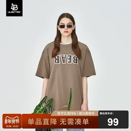 Lilbetter潮牌男t恤夏季男女同款宽松休闲百搭半袖美式复古短袖潮商品大图