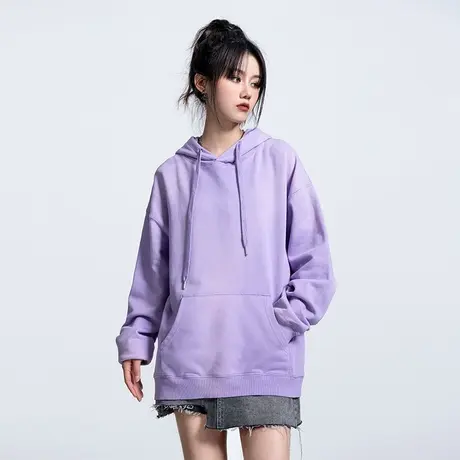 YEP水洗做旧连帽卫衣女春秋2022年新款宽松bf慵懒风上衣外套潮ins商品大图