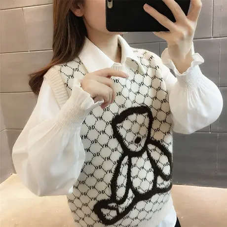 针织马甲背心女2023年新款设计感小众春季坎肩叠穿小背心毛衣外搭商品大图