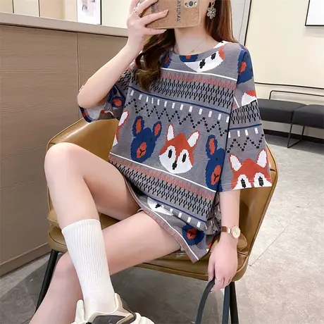 中长款短袖小心机t恤女2023夏装新款宽松流行上衣韩版百搭ins潮图片