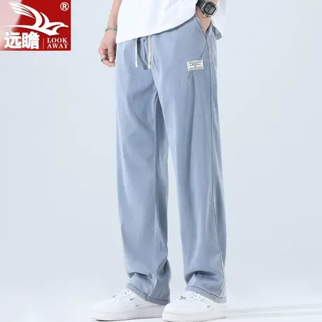 天丝休闲裤男宽松直筒垂感冰丝男裤夏季薄款凉感阔腿裤男士长裤子商品大图