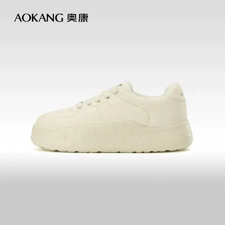 奥康女鞋 春秋季新款厚底女士休闲鞋时尚舒适英伦风面包鞋潮图片