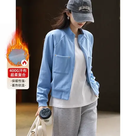 【City walk色彩小外套】24春装立领加绒女短款外套商品大图